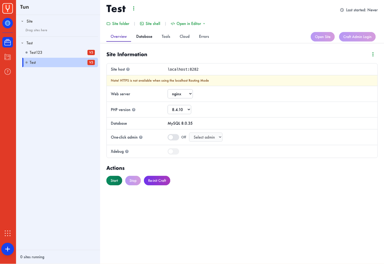 Crafttun application interface